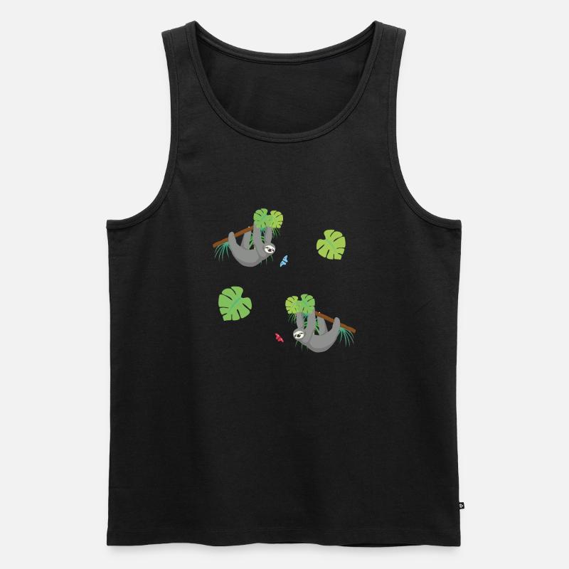 Faultiere - Männer Premium Bio Tank Top - Schwarz