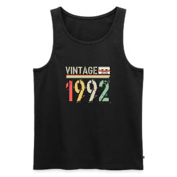 Cassette vintage 1992 - Débardeur bio Premium Homme - noir - Devant - Michal (187cm)