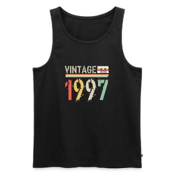 Vintage-Kassette 1997 - Männer Premium Bio Tank Top - Schwarz - Vorne - AI Model Male 178 light (178cm)