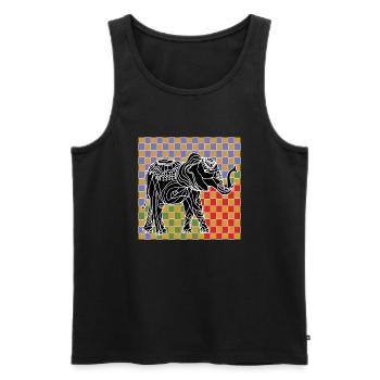 Éléphant - Débardeur bio Premium Homme - noir - Devant - Michal (187cm)