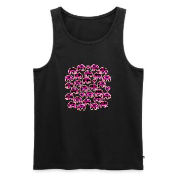 Elefant und Herzen pink - Männer Premium Bio Tank Top - Schwarz - Vorne - AI Model Male 178 light (178cm)