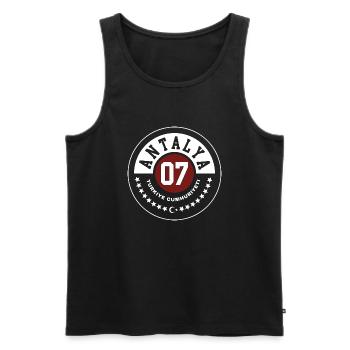Antalya - Männer Premium Bio Tank Top - Schwarz - Vorne - AI Model Male 178 light (178cm)