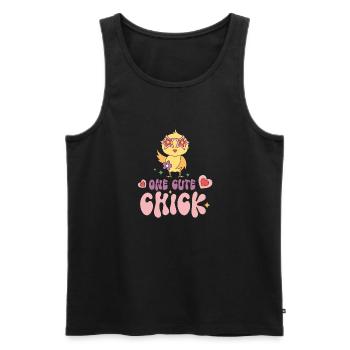 One Cute Chick - Männer Premium Bio Tank Top - Schwarz - Vorne - AI Model Male 178 light (178cm)
