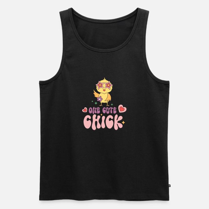 One Cute Chick - Männer Premium Bio Tank Top - Schwarz