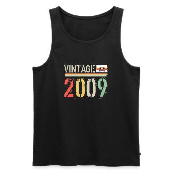 Cassette vintage 2009 - Débardeur bio Premium Homme - noir - Devant - Michal (187cm)
