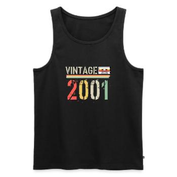 Cassette vintage 2001 - Débardeur bio Premium Homme - noir - Devant - Michal (187cm)