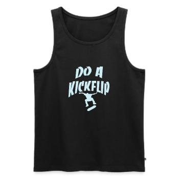 Faites un Kickflip Blue - Débardeur bio Premium Homme - noir - Devant - Michal (187cm)