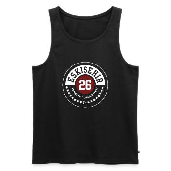 Eskisehir - Men's Premium Organic Tank Top - black - Front - Michal (187cm)