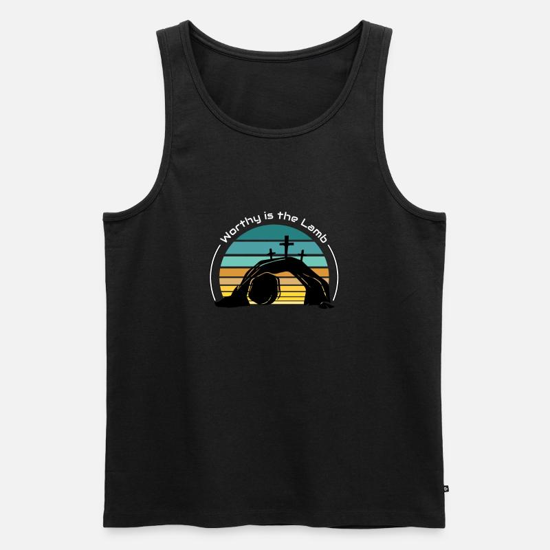 Würdig ist das Lamm - Männer Premium Bio Tank Top - Schwarz