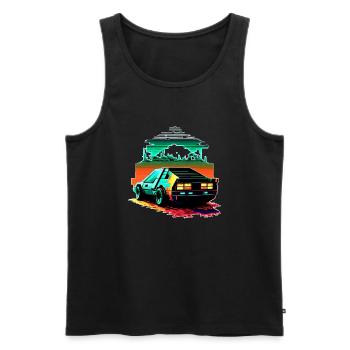 80er Retro Sportwagen in Sci-Fi 8-Bit Grafik - Männer Premium Bio Tank Top - Schwarz - Vorne - AI Model Male 178 light (178cm)