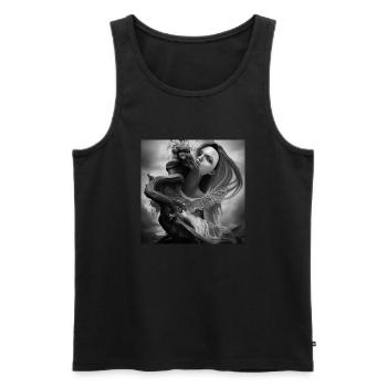 BlackWhite & more - Männer Premium Bio Tank Top - Schwarz - Vorne - Michal (187cm)