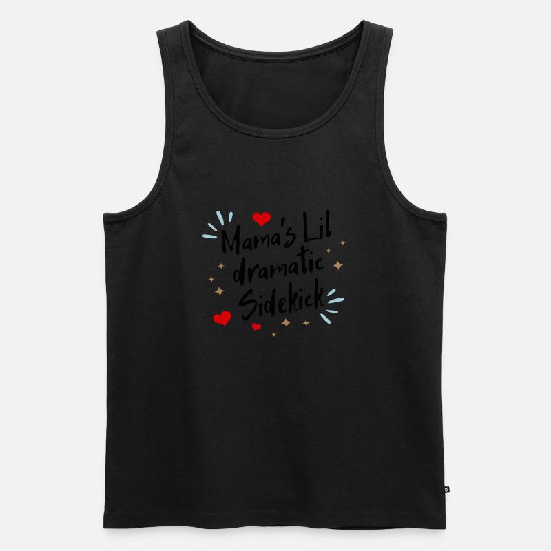 Mama´s lil dramatic Sidekick - Männer Premium Bio Tank Top - Schwarz