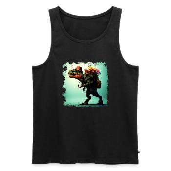 Alpiniste et randonneur Tyrannosaurus Rex drôle - Débardeur bio Premium Homme - noir - Devant - Michal (187cm)