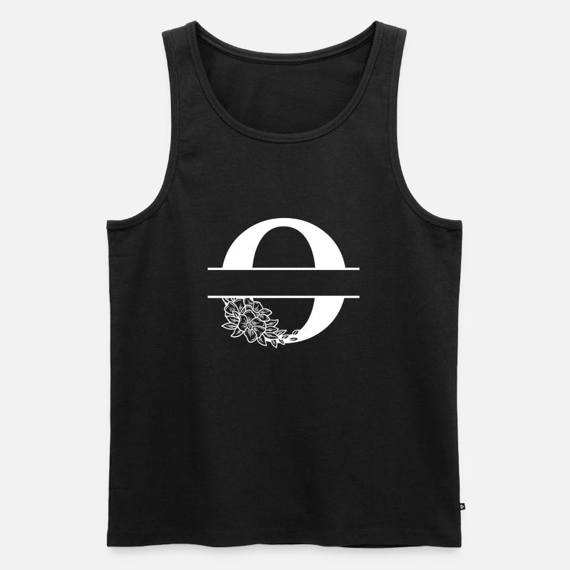 Personalisierter Blumenbuchstabe O - Männer Premium Bio Tank Top - Schwarz