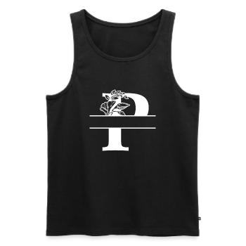 Personalisierter Blumenbuchstabe P - Männer Premium Bio Tank Top - Schwarz - Vorne - AI Model Male 178 light (178cm)