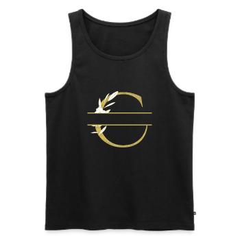 Personalized floral golden letter C - Men's Premium Organic Tank Top - black - Front - Michal (187cm)