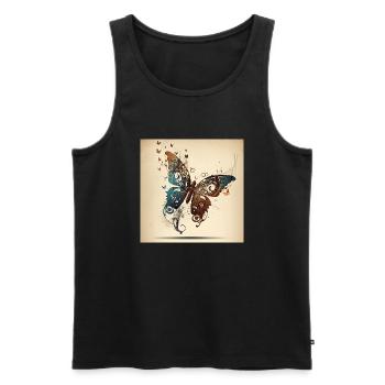 Butterfly, notes - Men's Premium Organic Tank Top - black - Front - AI Model Male 178 light (178cm)