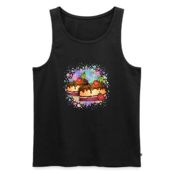 Cakes - Men's Premium Organic Tank Top - black - Front - AI Model Male 178 light (178cm)