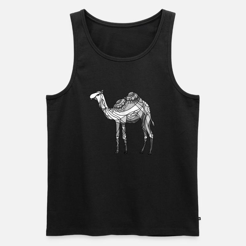 Kamel - Männer Premium Bio Tank Top - Schwarz