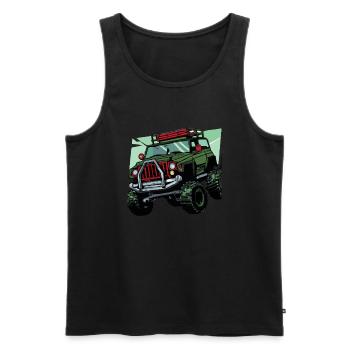 4X4 ausgestattet - Männer Premium Bio Tank Top - Schwarz - Vorne - AI Model Male 178 light (178cm)