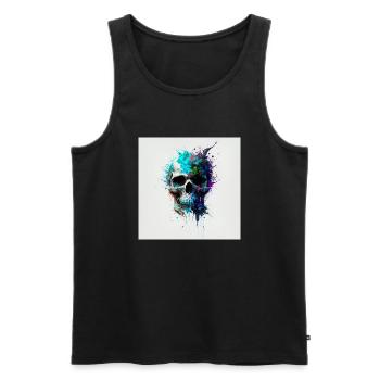 Crane abstrait n°5 - Débardeur bio Premium Homme - noir - Devant - Michal (187cm)