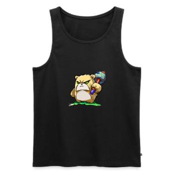 Krako l'ours guerrier - Débardeur bio Premium Homme - noir - Devant - Michal (187cm)