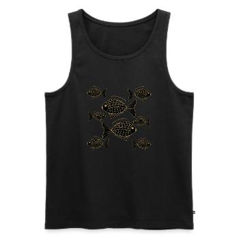 Fische - Männer Premium Bio Tank Top - Schwarz - Vorne - AI Model Male 178 light (178cm)