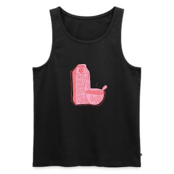 Oat milk funny saying for vegans - Men's Premium Organic Tank Top - black - Front - AI Model Male 178 light (178cm)