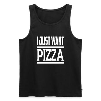 Je veux juste une pizza - Débardeur bio Premium Homme - noir - Devant - Michal (187cm)