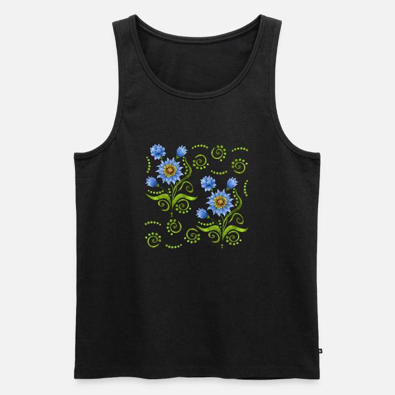 Blumen - Männer Premium Bio Tank Top - Schwarz