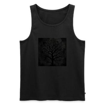 Tree ink black - Men's Premium Organic Tank Top - black - Front - AI Model Male 178 light (178cm)