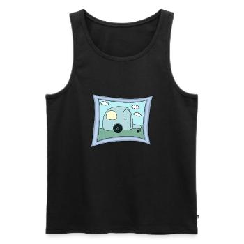 Motorhome Design - Men's Premium Organic Tank Top - black - Front - AI Model Male 178 light (178cm)
