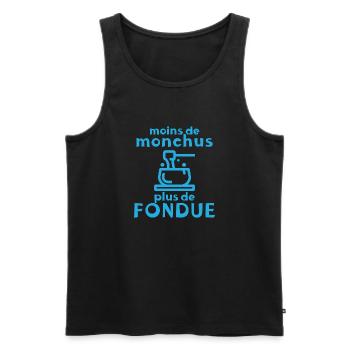 Moins de Monchus plus de fondue Idée originale - Débardeur bio Premium Homme - noir - Devant - Michal (187cm)
