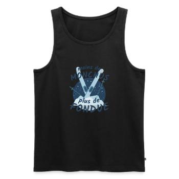 Moins de Monchus plus de fondue Idée originale - Débardeur bio Premium Homme - noir - Devant - Michal (187cm)