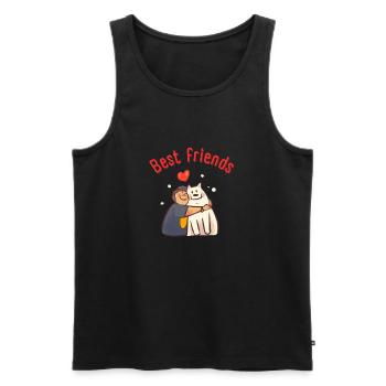 Best friends - Débardeur bio Premium Homme - noir - Devant - Michal (187cm)