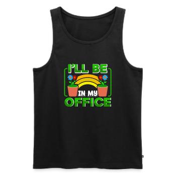 I'll be in my office - Men's Premium Organic Tank Top - black - Front - AI Model Male 178 light (178cm)