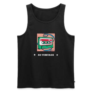 So vintage - Men's Premium Organic Tank Top - black - Front - Michal (187cm)