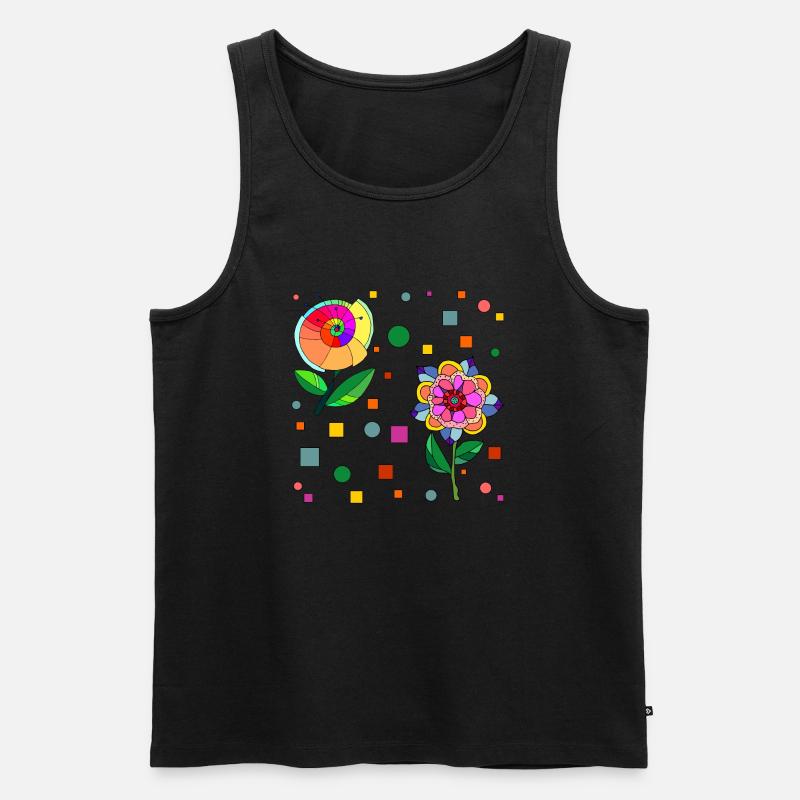 Blumen - Männer Premium Bio Tank Top - Schwarz