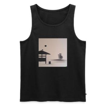 Minimal Japanese Culture - Männer Premium Bio Tank Top - Schwarz - Vorne - AI Model Male 178 light (178cm)