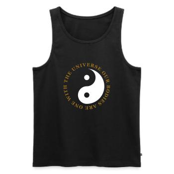 Tao - Men's Premium Organic Tank Top - black - Front - AI Model Male 178 light (178cm)