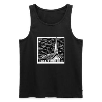Kirche - Männer Premium Bio Tank Top - Schwarz - Vorne - AI Model Male 178 light (178cm)