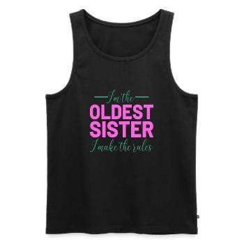 I ́m the oldest Sister i make the rules - Men's Premium Organic Tank Top - black - Front - AI Model Male 178 light (178cm)
