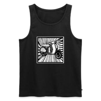 Ein Roller - Männer Premium Bio Tank Top - Schwarz - Vorne - AI Model Male 178 light (178cm)