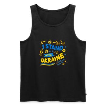 Ukraine 2023 - Ich unterstütze die Ukraine - Ukraine 2023 - Männer Premium Bio Tank Top - Schwarz - Vorne - AI Model Male 178 light (178cm)