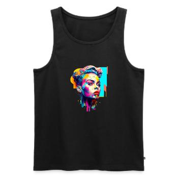 Pop art - Débardeur bio Premium Homme - noir - Devant - AI Model Male 178 light (178cm)