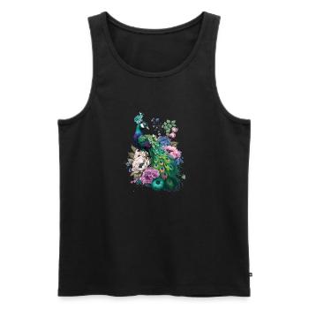Beautiful Peacock Gift - Men's Premium Organic Tank Top - black - Front - AI Model Male 178 light (178cm)