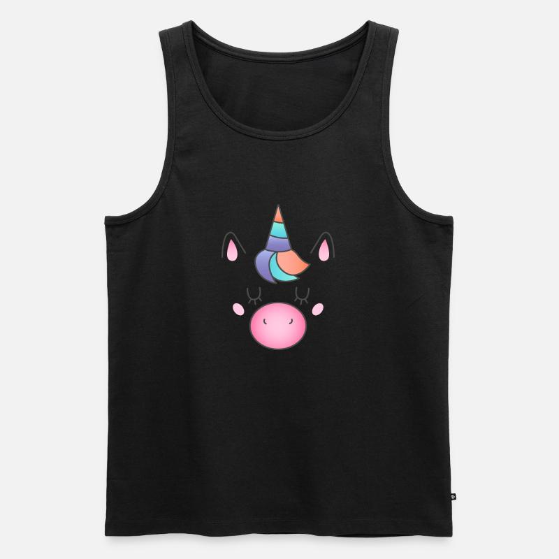 Kleines Einhorn - Männer Premium Bio Tank Top - Schwarz