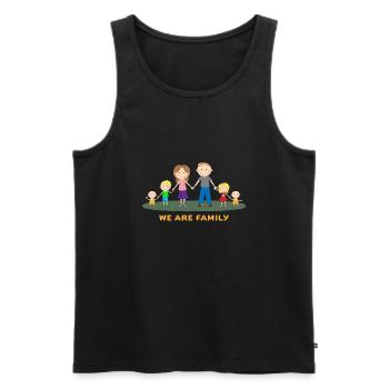 Nous sommes une famille - Débardeur bio Premium Homme - noir - Devant - AI Model Male 178 light (178cm)