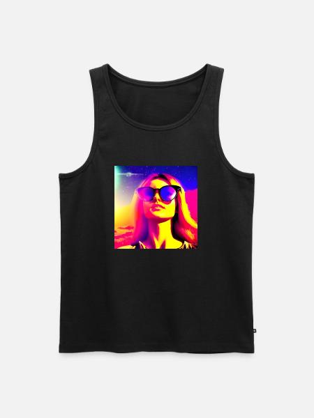 Space adventure lady - Men's Premium Organic Tank Top - black
