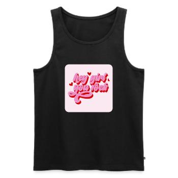 Hey girl, you rock - Men's Premium Organic Tank Top - black - Front - AI Model Male 178 light (178cm)